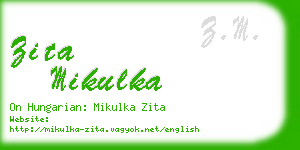 zita mikulka business card